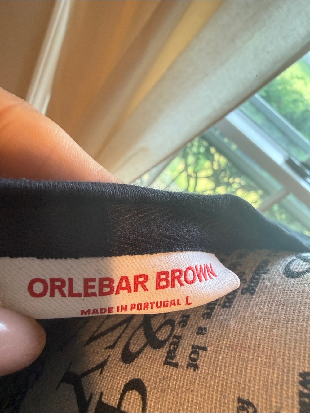 Orlebar Brown Black Top with Red Logo Tag